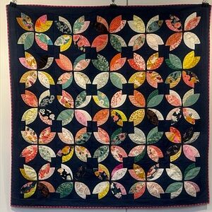 Denim Multi Colored Handmade Appliqué Quilt